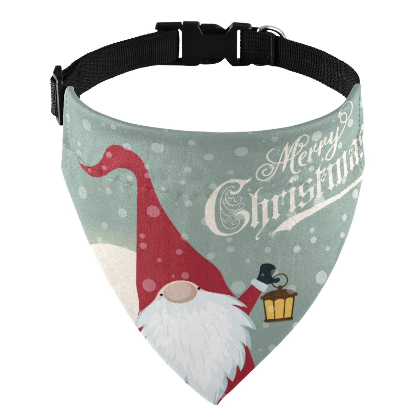 Adjustable Dog Bandanas - Retro Christmas Gnome Pet Triangle Scarf, Washable Dog Bandana Collar for Small Medium Large Dogs | Perfect for Holidays, Parties & Outdoor Adventures