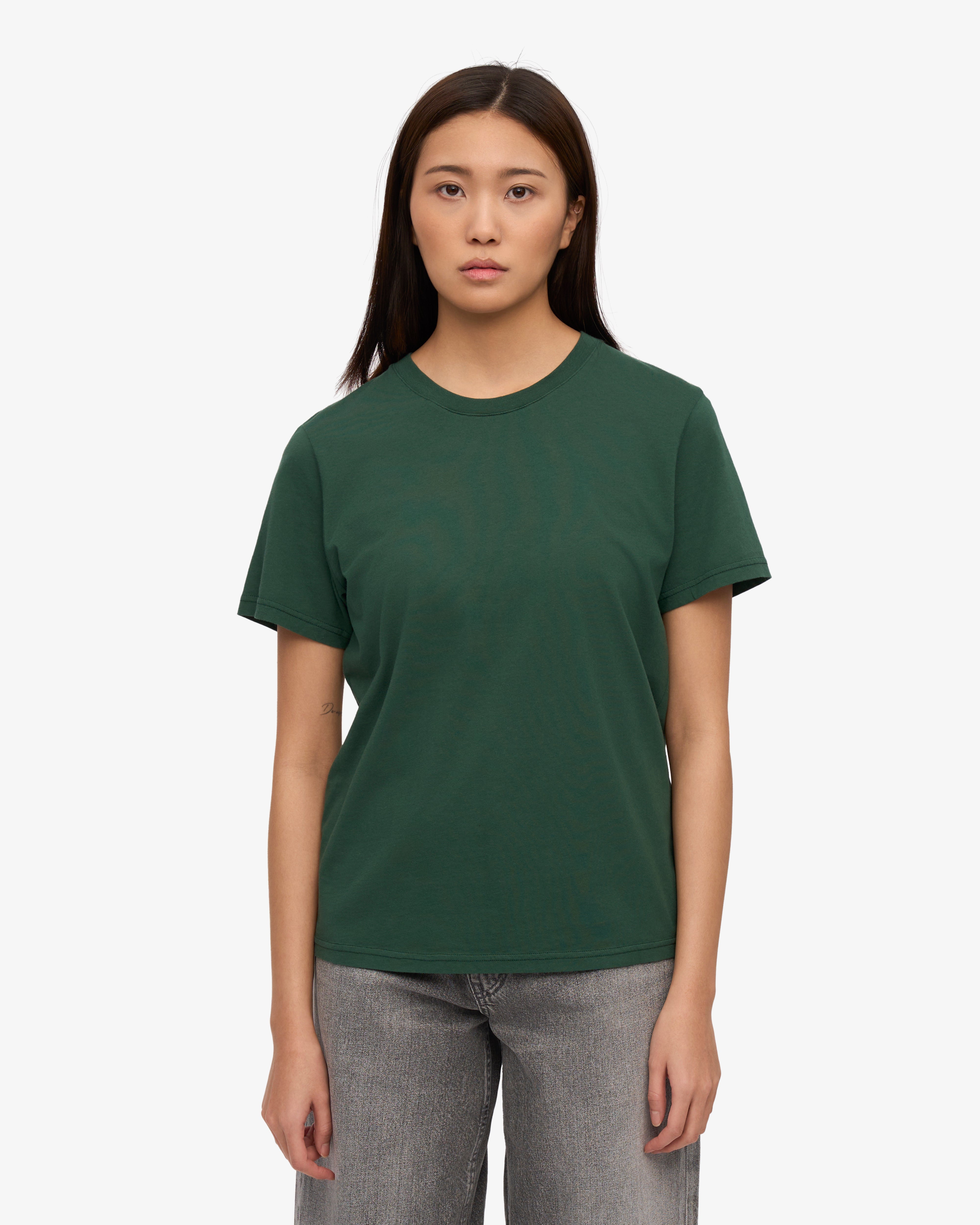 Organic Cotton Women's Lightweight T-Shirt - Emerald Green | Eco-Friendly Casual Wear for Everyday Comfort & Style