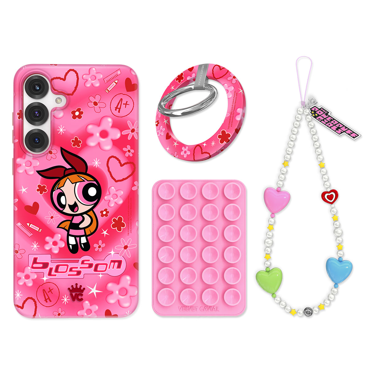 Powerpuff Girls Blossom Samsung Phone Case with Grip - Cute Cartoon Character Protective Cover for Samsung Galaxy S21/S20/Note 20 - Perfect for School, Work, and Everyday Use