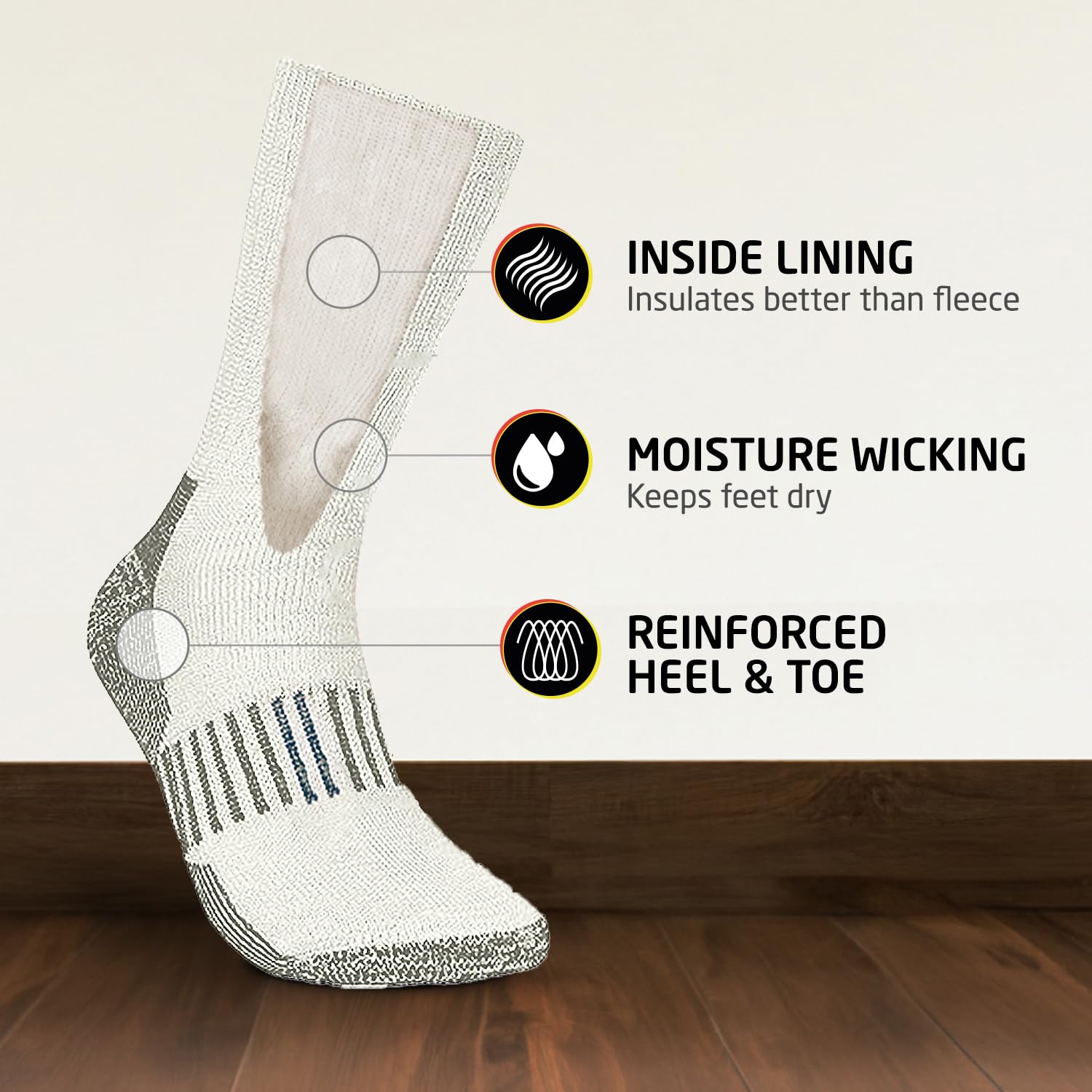 Warm & Cozy Kids' Winter Socks - 4 Pack Wool Blend Crew Socks for Boys & Girls | Perfect for Cold Weather, School & Outdoor Activities