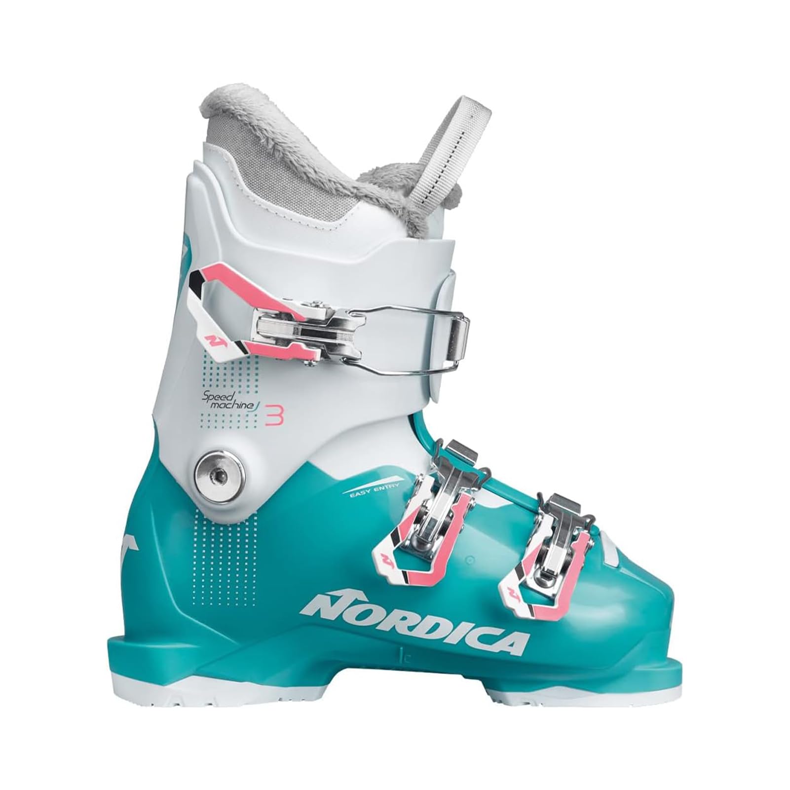 Nordica Junior Speedmachine J3 Ski Boots with Weight Adjuster - Durable, Comfortable & Warm Downhill Ski Boots for Kids - Perfect for Snow Resorts & Winter Sports