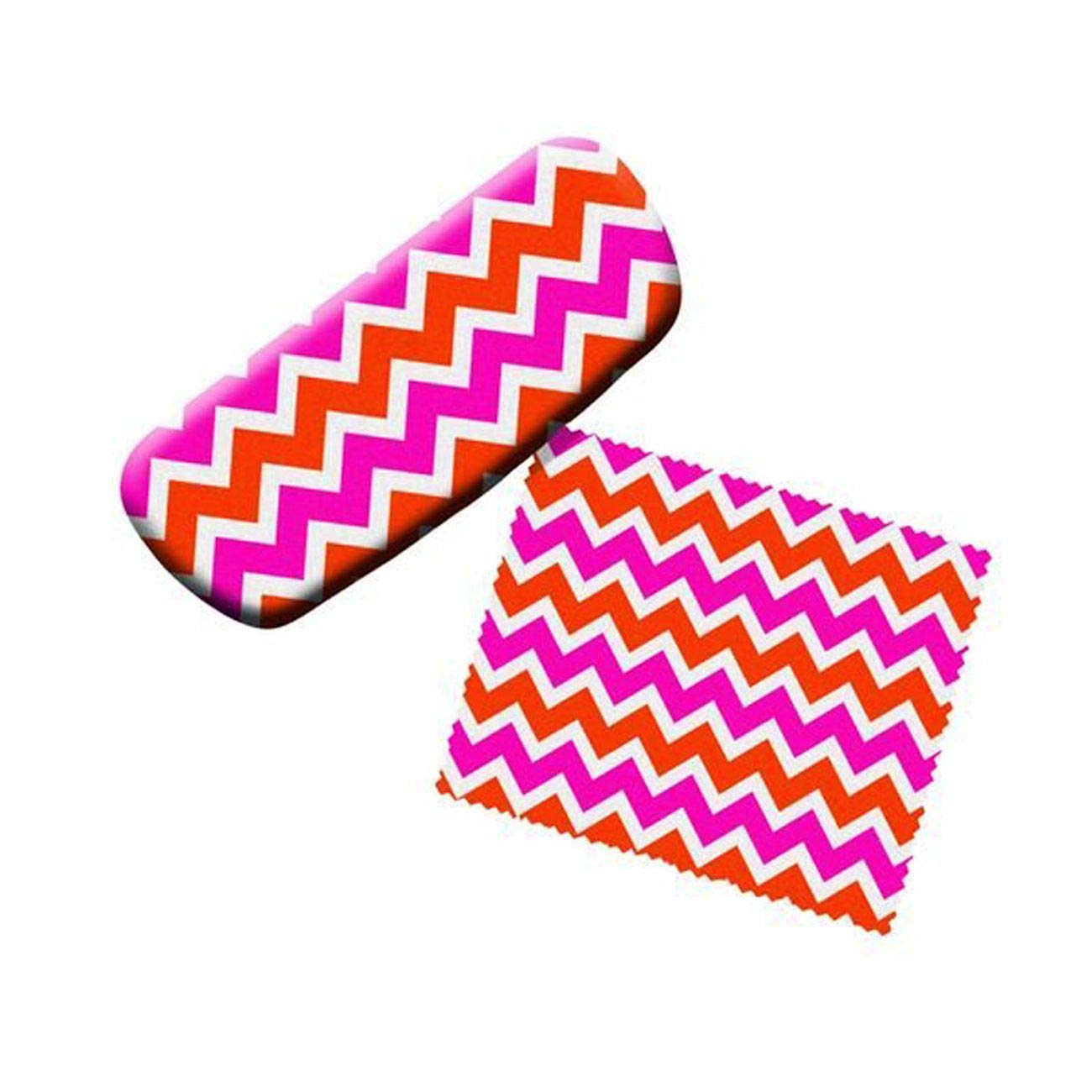 Premium Chevron Pattern Eyeglass Case with Microfiber Cleaner - Stylish & Protective Eyewear Storage for Travel, Work, and Everyday Use