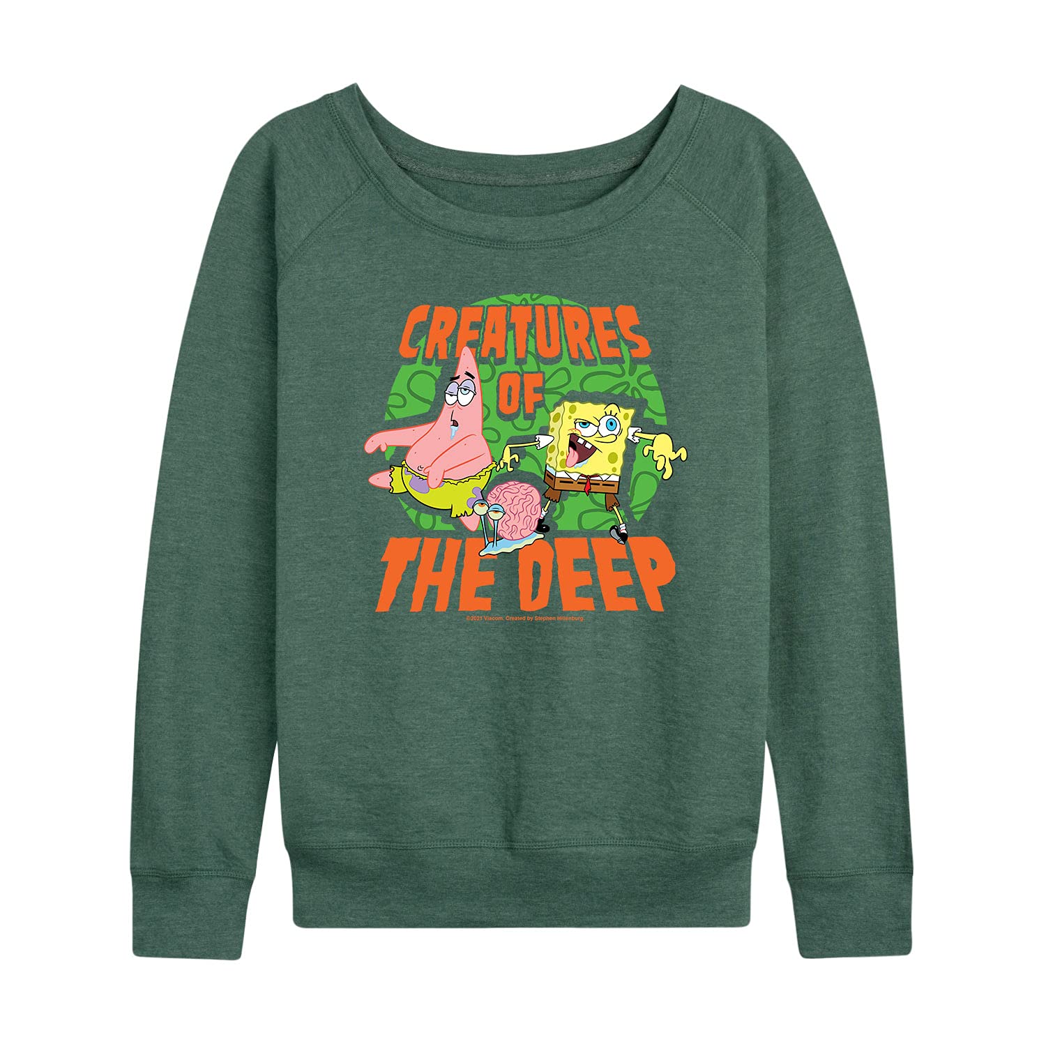 HYBRID APPAREL SpongeBob SquarePants Women's Lightweight French Terry Pullover Hoodie - Soft & Comfortable Cartoon Sweatshirt for Casual Wear, Lounge & Fan Gifts