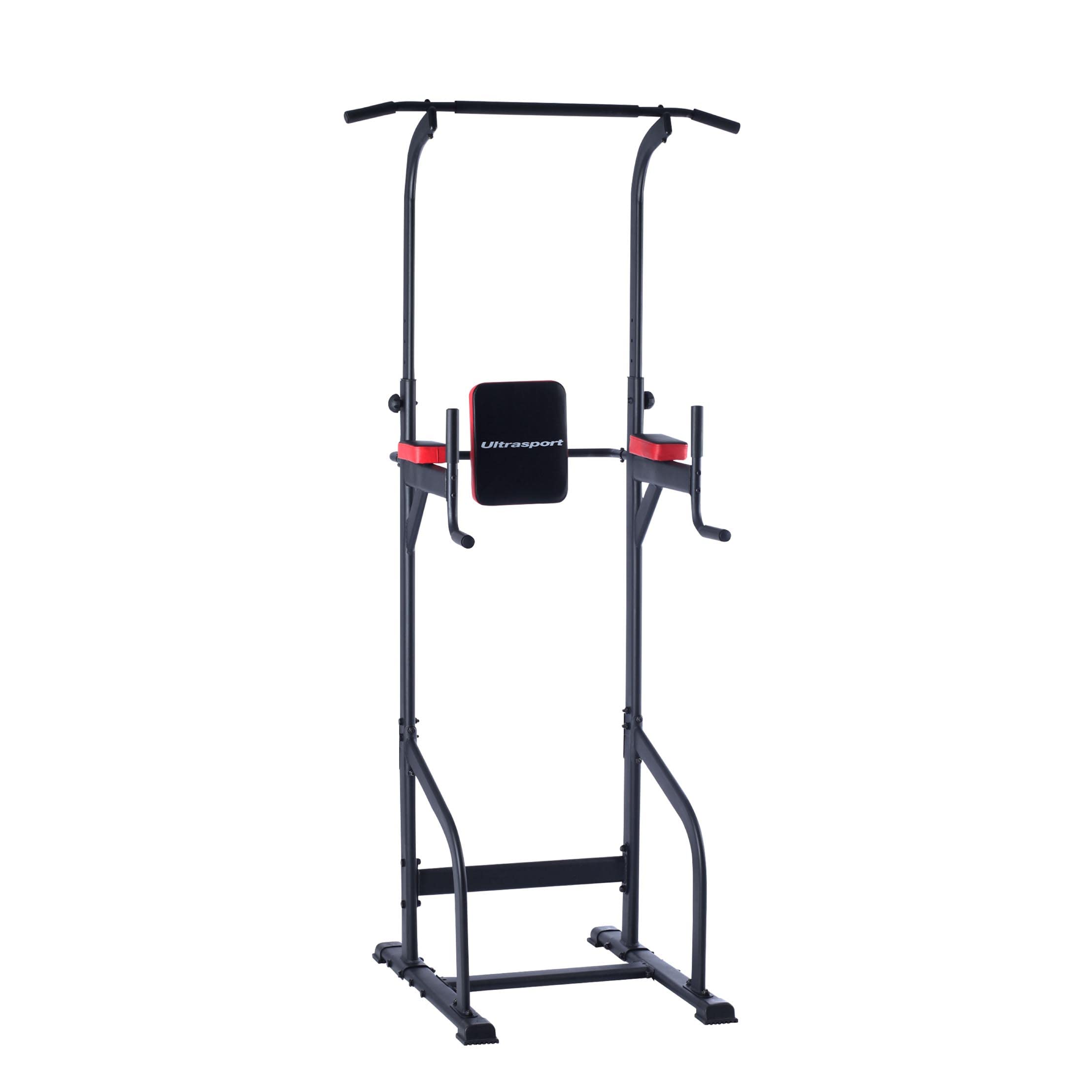 UltraSport Adjustable Power Tower for Pull-Ups & Dips - Heavy Duty Home Gym Equipment (150kg Weight Capacity) - Perfect for Strength Training & Bodyweight Exercises at Home