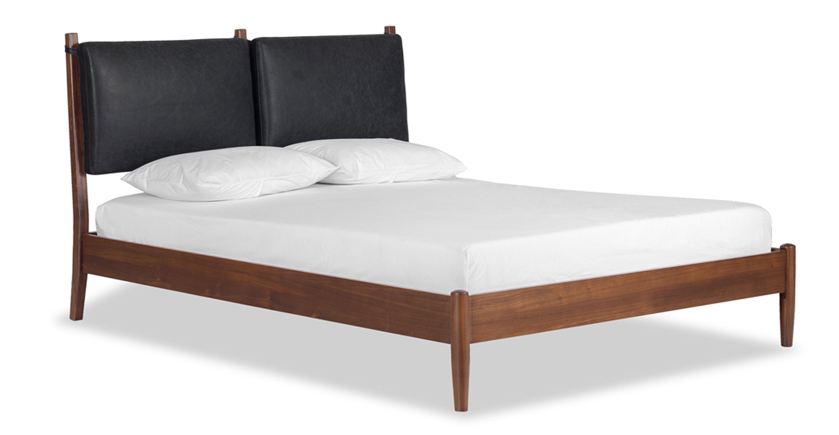 Luxury Truro Bed Frame with Premium Leather Cushions - Queen Size Modern Platform Bed for Master Bedroom, Guest Room & Home Decor