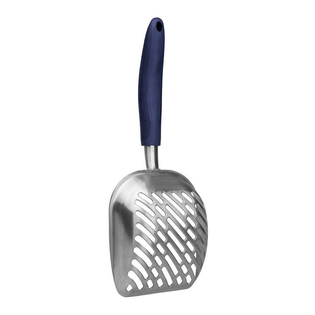 UEETEK Metal Cat Litter Scooper with Long Handle - Durable Pet Waste Shovel for Dogs & Cats - Blue | Ideal for Litter Box Cleaning & Pet Waste Management
