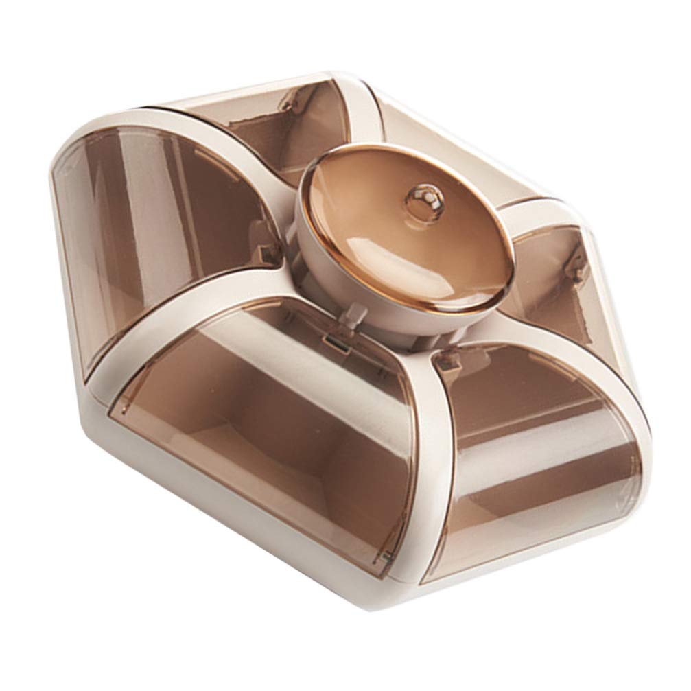 Lotus-Shaped Snack Storage Tray with Lid - Creative Candy & Dry Fruit Container for Desktop, Party, Office, and Home Organization - BPA-Free Plastic Snack Plate for Nuts, Chocolates, and Treats