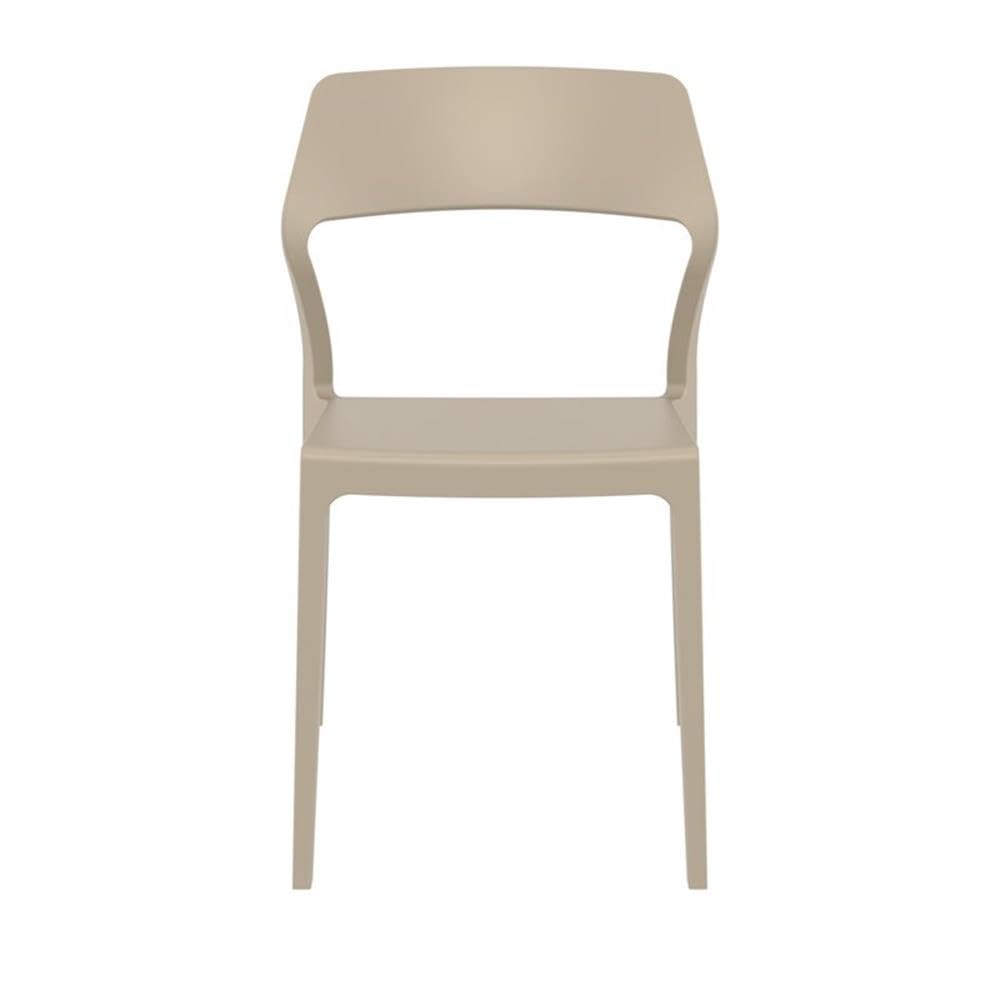 Taupe Snow Patio Dining Chairs (Set of 2) - Weather-Resistant Outdoor Furniture for Garden, Deck, and Poolside Relaxation