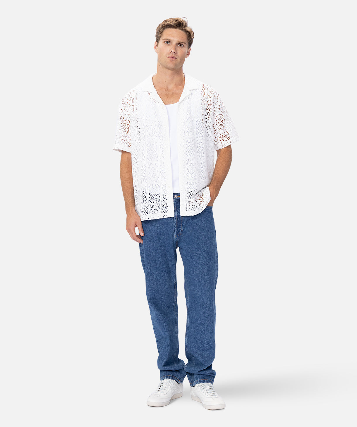San Lucia Short Sleeve Shirt in Off White | Casual Summer Tops for Men & Women | Perfect for Beach Outings & Weekend Wear