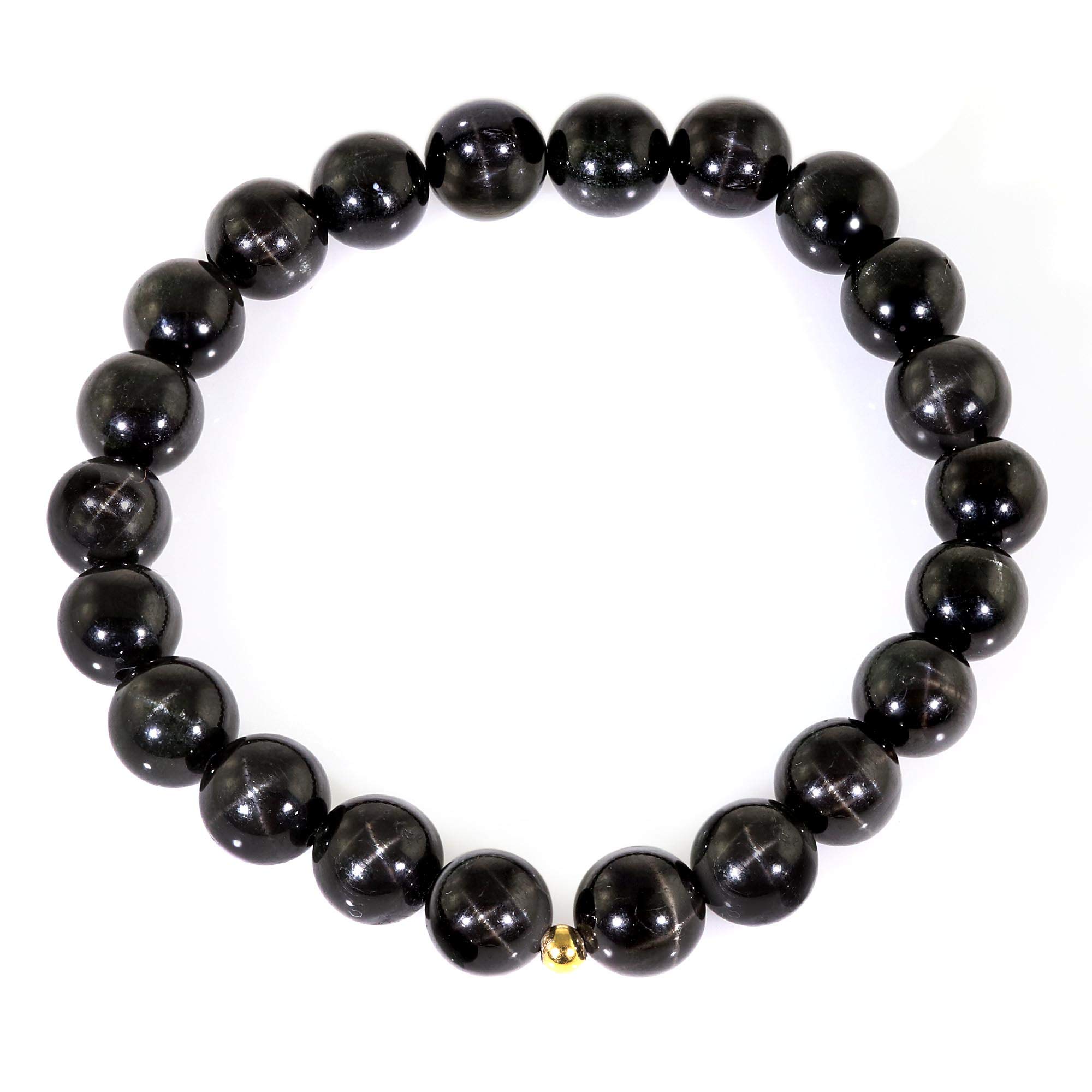 Natural Black Star Diopside Stretch Bracelet - 8mm Handmade Gemstone Beaded Unisex Jewelry for Meditation, Yoga & Spiritual Healing