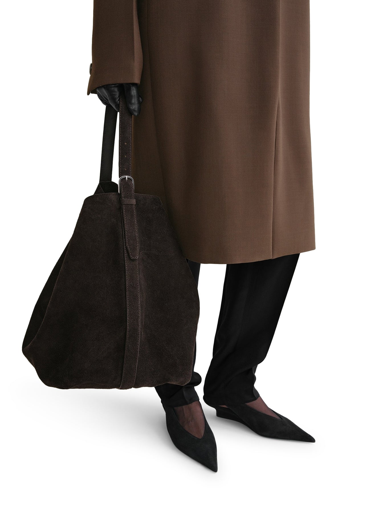 Stylish Leather Belted Tote Bag in Espresso Brown - Perfect for Work, Travel & Everyday Use