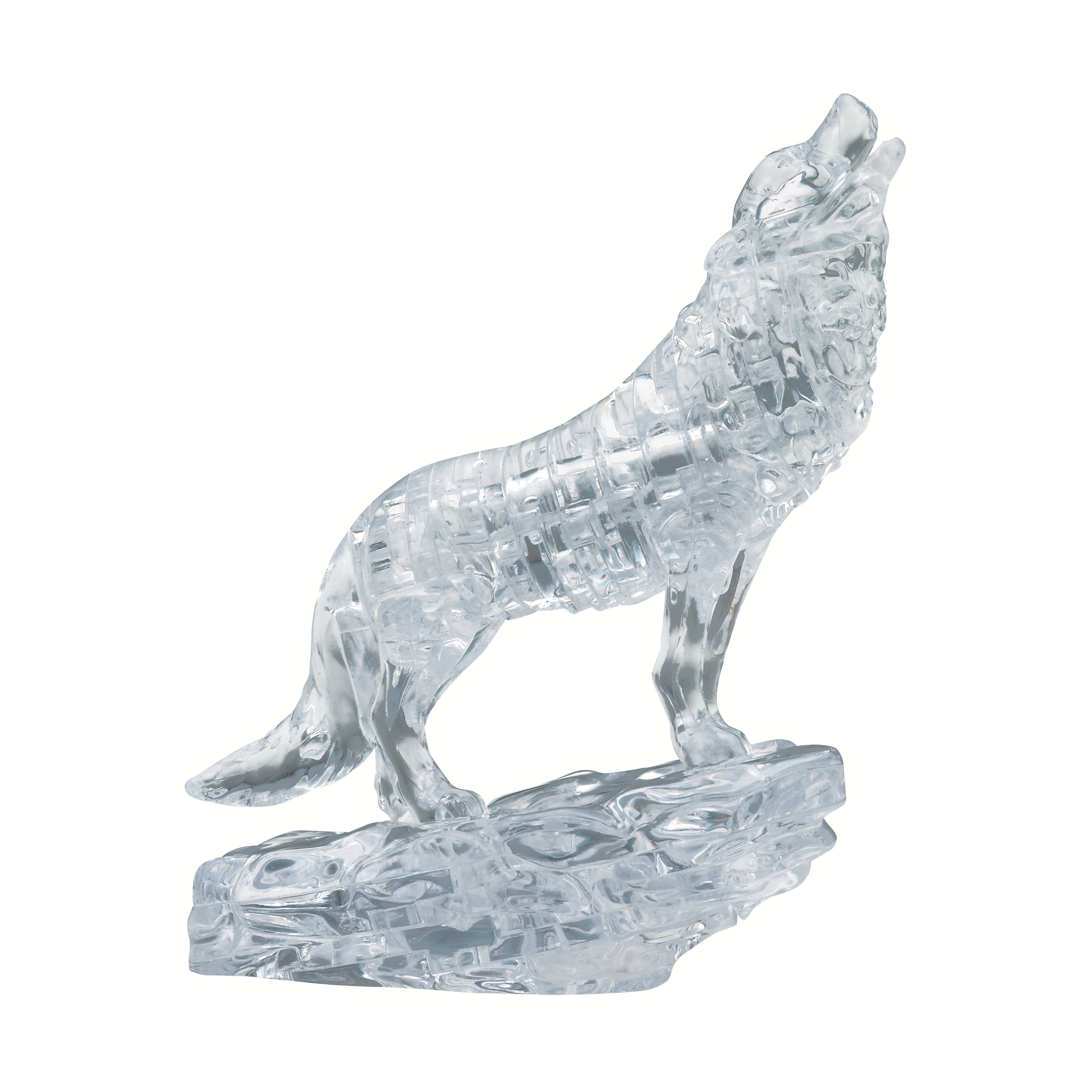 BePuzzled Clear Crystal Wolf 3D Puzzle - 38 Piece Wolf Puzzle for Adults & Teens - Fun Brain Teaser & Home Decor for Animal Lovers