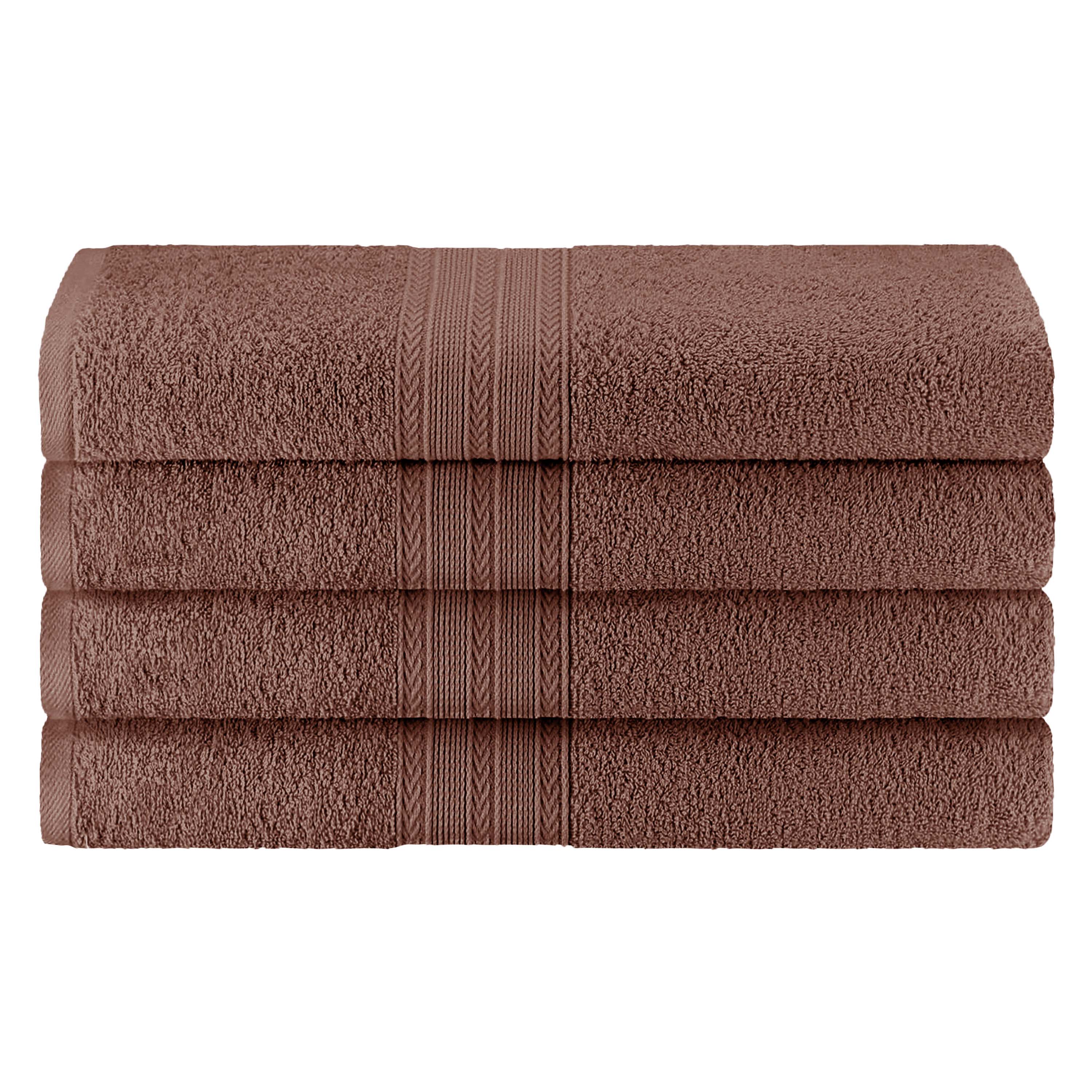 Premium 100% Cotton Eco-Friendly 4-Piece Bath Towel Set - Soft, Absorbent & Hypoallergenic - Perfect for Spa, Bathroom & Beach Use