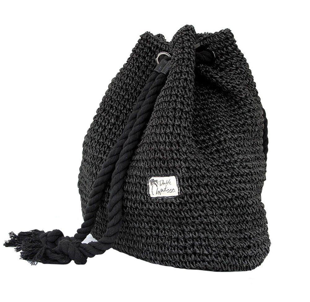 Tonwhar® Stylish Straw Shoulder Bag for Women - Lightweight Beach Backpack Purse, Fashionable Crossbody Handbag for Campus, Travel & Summer Outings (Black) - Perfect for Beach Vacations, Shopping & Casual Daily Use