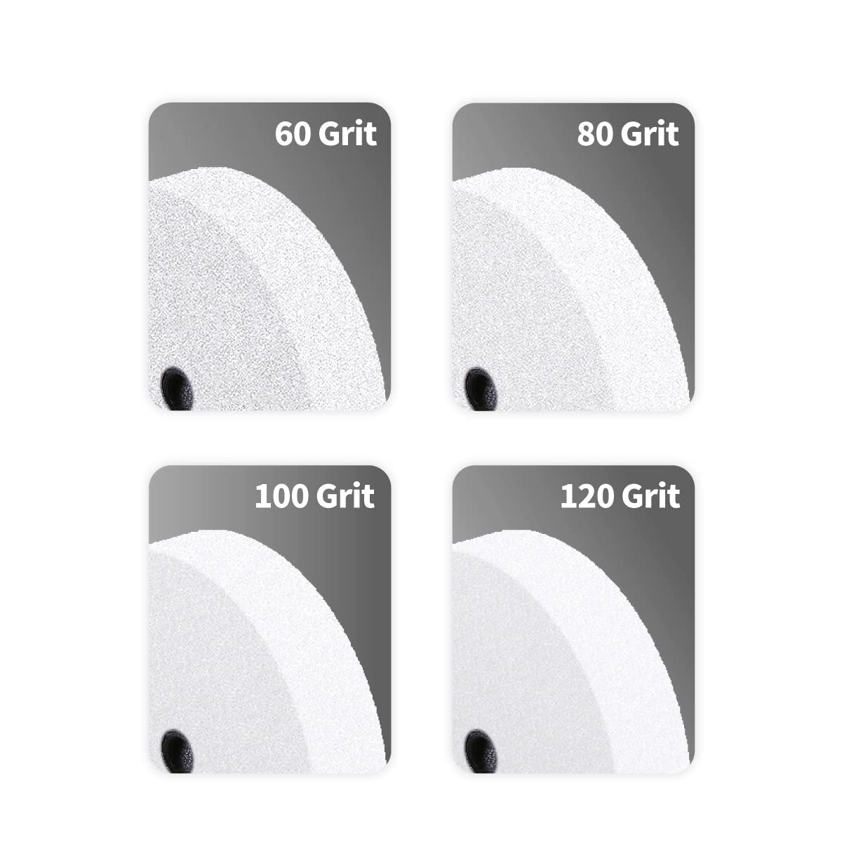 POWERTEC 8 Inch Bench Grinder Wheel Set with Diamond Dresser - 36 & 120 Grit Aluminum Oxide Grinding Wheels for Sharpening Tools - Fits 5/8