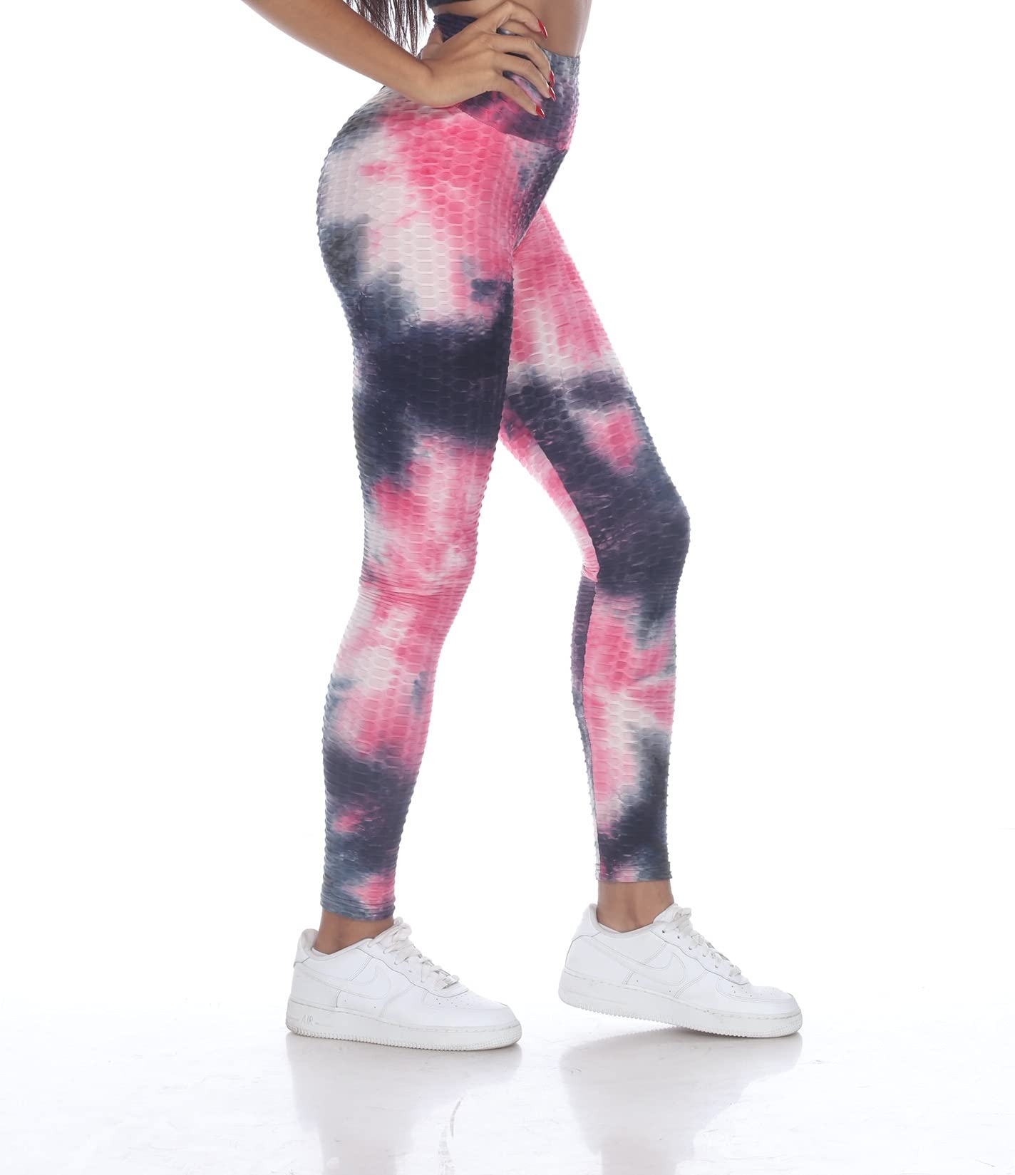 GOLDHAUS High Waisted Scrunch Butt Lifting Yoga Leggings for Women - Tummy Control, Anti-Cellulite, Sexy Tie Dye Workout Pants | Perfect for Gym, TikTok Videos & Everyday Wear