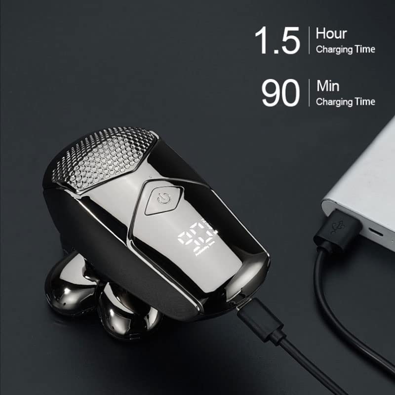 6-in-1 Rechargeable Electric Shaver for Bald Men - Head Shaver, Beard Trimmer & Grooming Kit with LCD Display | Perfect for Smooth Head Shaving, Facial Hair Trimming & Travel Grooming