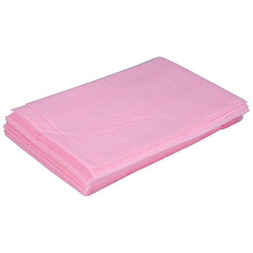 10 Pack Disposable Fitted Massage Table Sheets - Waterproof Non-Woven Bed Covers for Spa, Clinic & Portable Massage Tables (Pink) | Hygienic Protection for Professional Massage Therapy & Facial Treatments