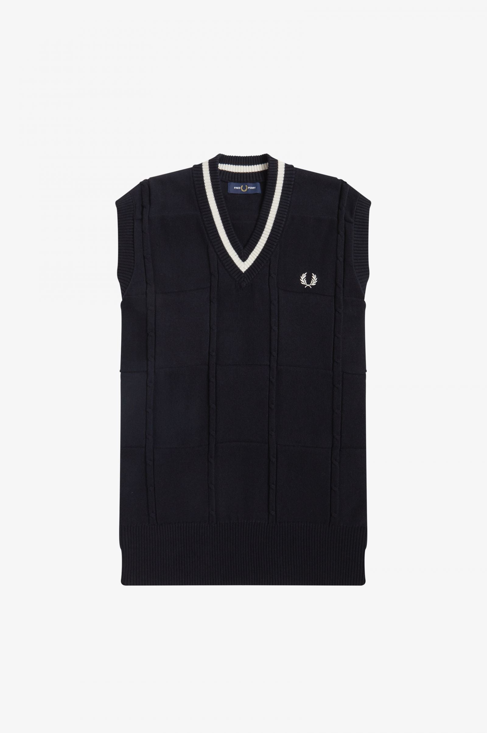 Fred Perry Women's Cable Knit Tank Top - Casual Summer Sleeveless Shirt for Streetwear & Layering