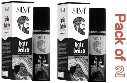 Silvi Unisex 2-in-1 Hair & Beard Setting Spray - 100ml (Pack of 2) for Men & Women - Perfect for Styling, Hold & Volume - Great for Daily Use, Parties & Special Events