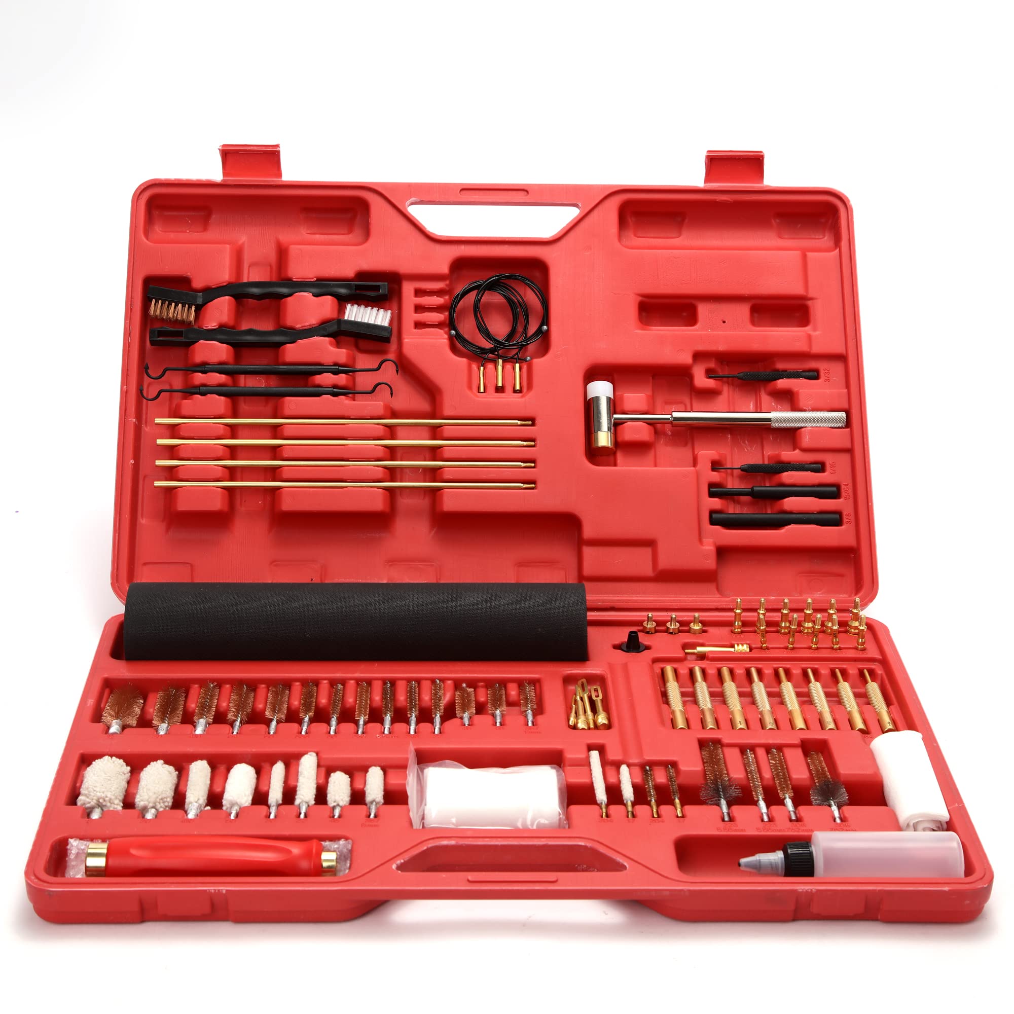 TUFFMAN TOOLS - Universal Gun Cleaning Kit with Gun Mat & Travel Case for All Calibers of Rifle & Pistol | Perfect for Home Maintenance & Outdoor Shooting