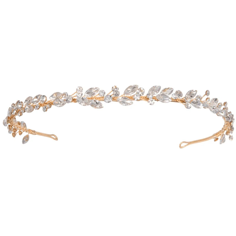 Elegant Dark Gold Crystal Bridesmaid Headband 7832 - Perfect for Weddings, Prom, and Formal Events