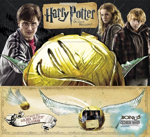 Harry Potter and the Deathly Hallows 2012 Special Edition Golden Snitch Wall Calendar - Official Wizarding World Collectible for Home, Office & Classroom Decor