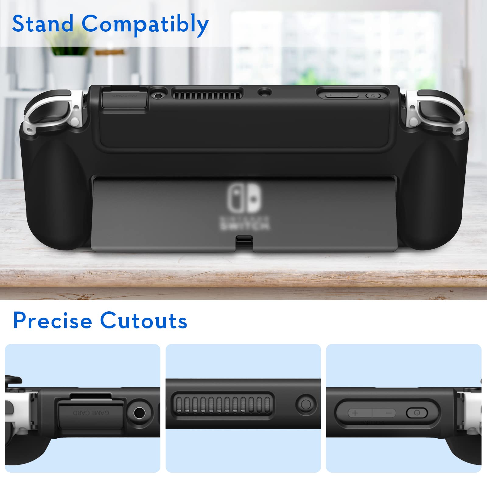 Fintie Flip Case for Nintendo Switch OLED Model 2021 - Slim Protective Soft TPU Shell with Magnetically Detachable Front Cover & Ergonomic Grip | Screen Safe Design | Perfect for Travel, Gaming at Home, and On-the-Go Protection