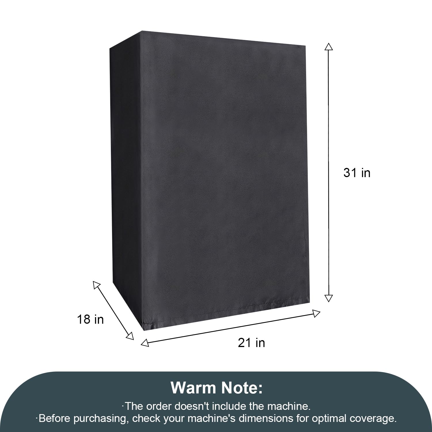 Commercial Ice Maker Cover - Universal Waterproof Appliance Protector for Home, Garage & Office Use - Durable Black Shield for Indoor/Outdoor Ice Machines