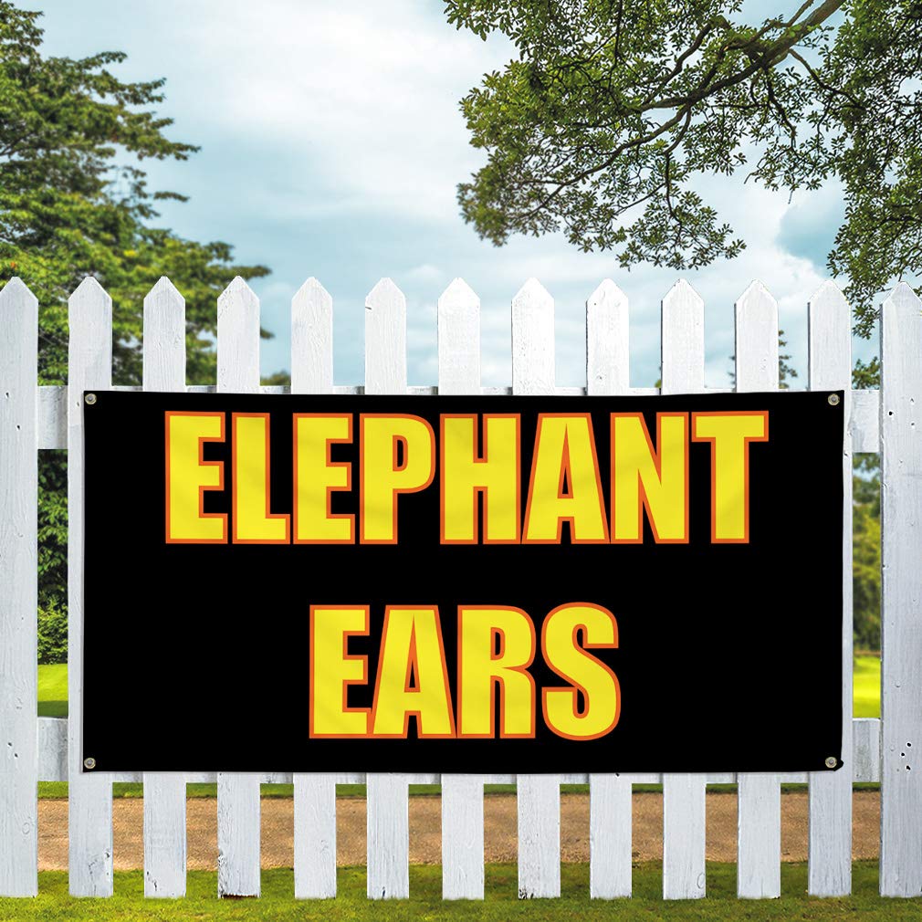 Vinyl Banner - 48x96 Inches with 8 Grommets | Elephant Ears Design | Weatherproof Outdoor Advertising for Business, Industrial Yard Signs | Perfect for Trade Shows, Events, and Storefront Displays