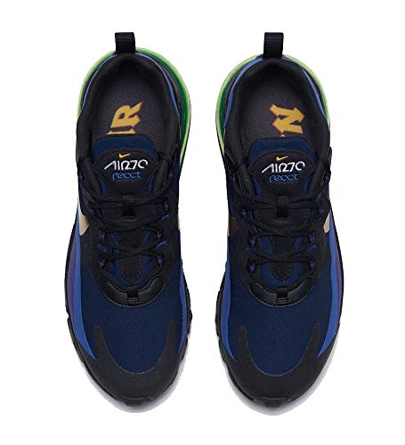 Nike Air Max 270 React Men's Running Shoes - Black/University Gold/Deep Royal Blue - Size 8.5 | Lightweight Cushioned Sneakers for Jogging, Gym Workouts & Casual Wear