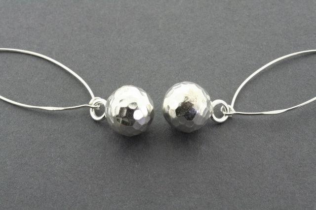 Hammered Ball Long Drop Earrings for Women - 925 Sterling Silver Dangle Earrings - Elegant Boho Jewelry for Parties, Weddings & Everyday Wear
