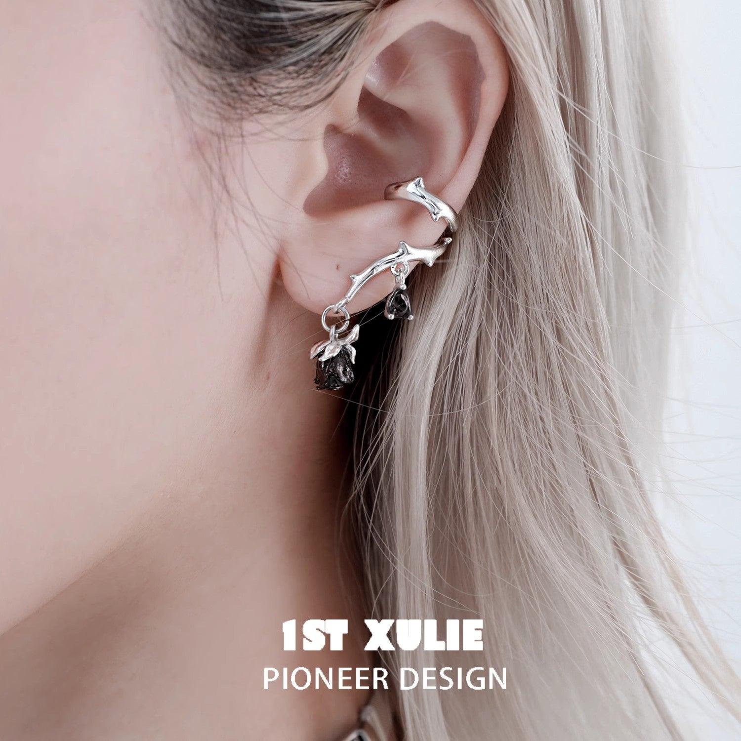 18K Platinum Plated Rose Gold Pendant Earrings for Women - Elegant Dangle Clip-On Earrings for Parties, Weddings & Special Occasions