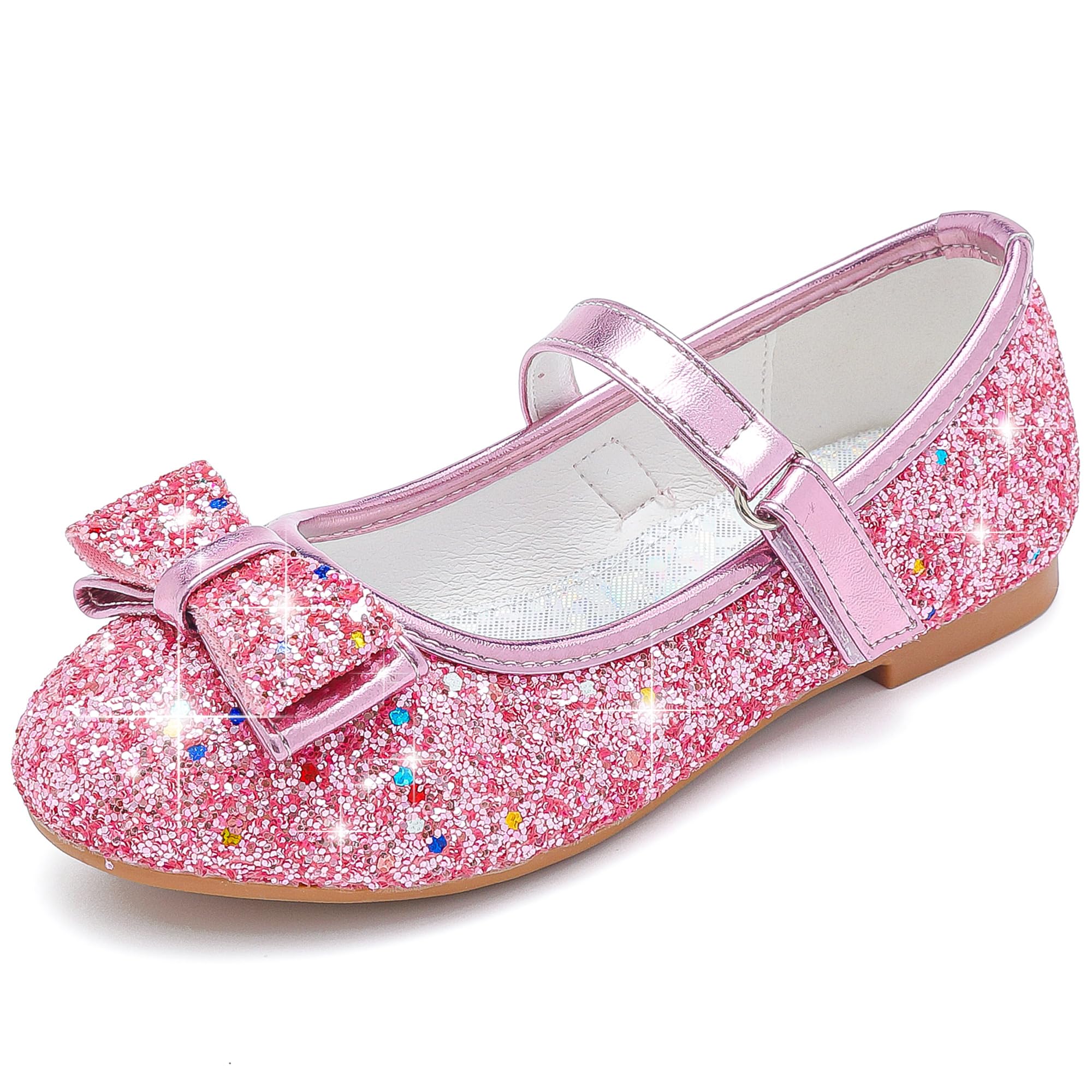 Toddler Girls Dress Shoes - Flower Princess Wedding Party Flats for Little & Big Kids - Perfect for Special Occasions & Formal Events