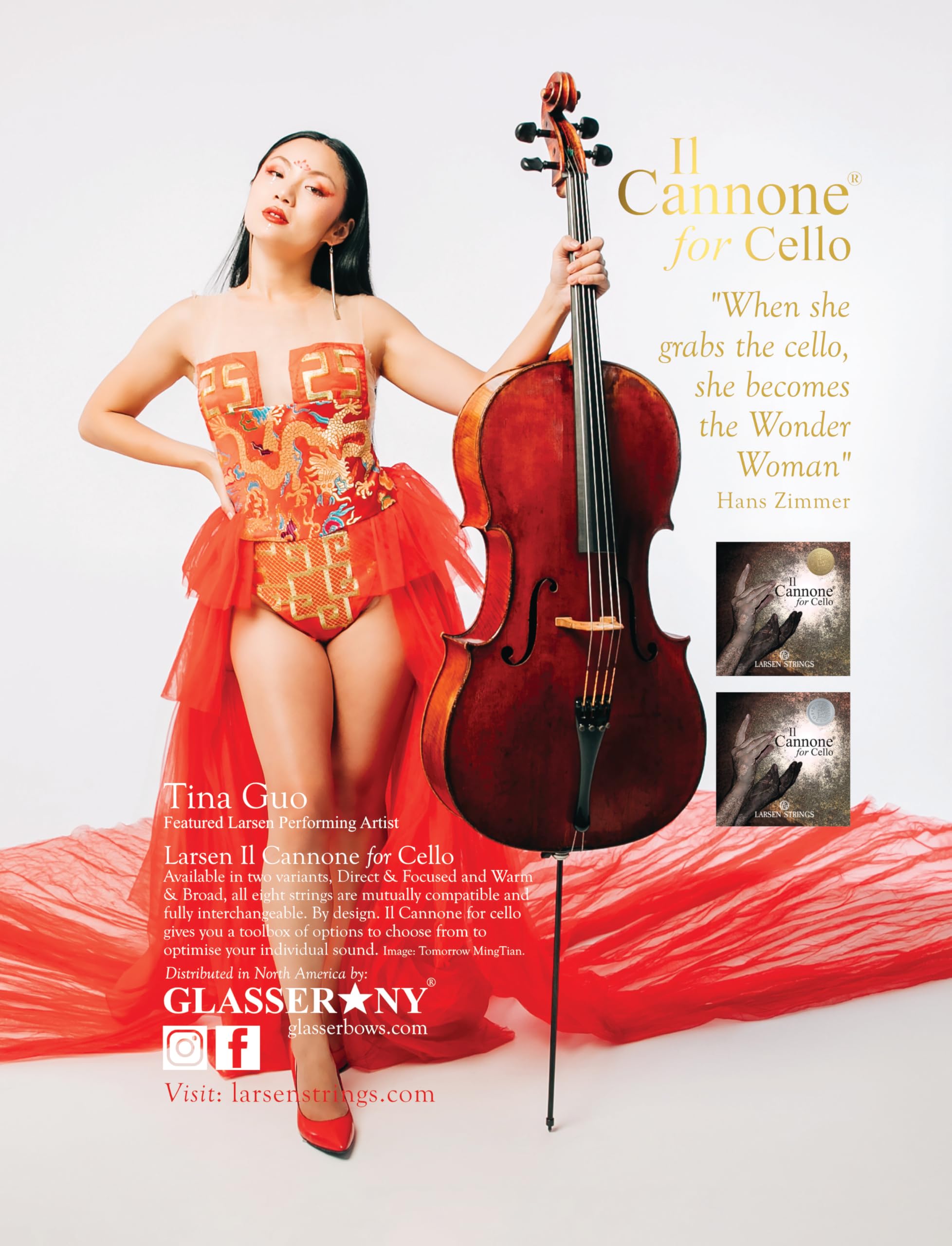 Premium LARSEN STRINGS Il Cannone Cello Strings - Warm & Broad Steel Core for Professional Cellists | Perfect for Solo Performances & Orchestral Playing