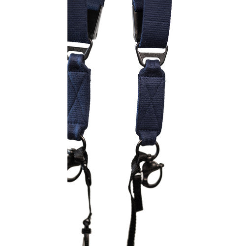 HoldFast Gear MoneyMaker Two Camera Harness - Navy Cotton Canvas Strap for Photographers - Perfect for Outdoor, Wedding, and Event Photography