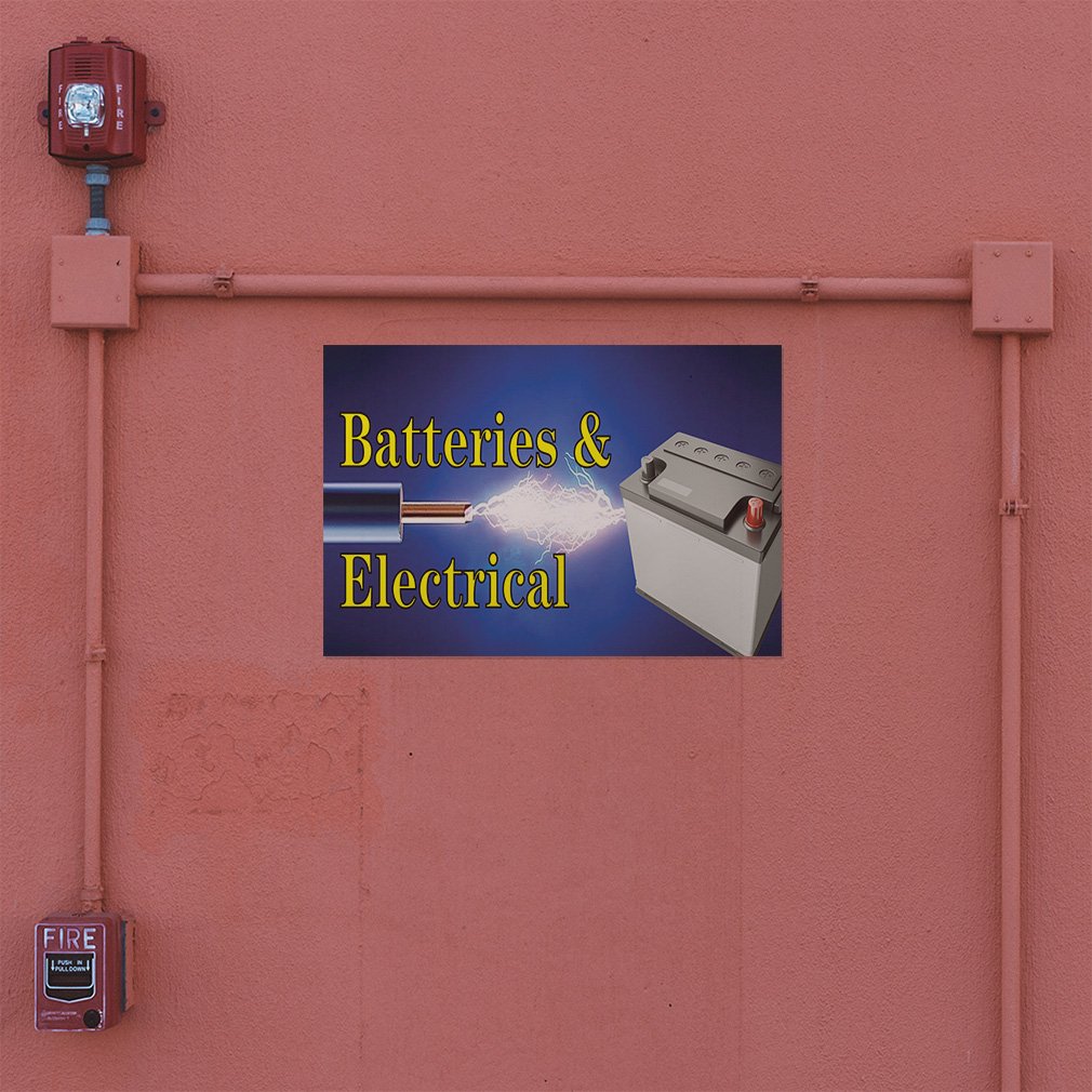 Custom Vinyl Decal Stickers - Multiple Sizes (20x14 Inches) for Batteries, Electrical Equipment & Industrial Safety Signs | Durable Business Advertising Labels for Workshops, Warehouses & Retail Stores