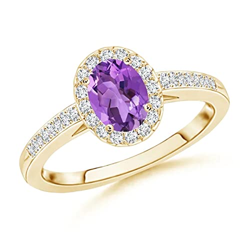 1 Ctw Oval Amethyst Sterling Silver Wedding Ring for Women - Elegant Solitaire Gemstone Jewelry - Perfect for Bridal, Engagement & Anniversary Gifts