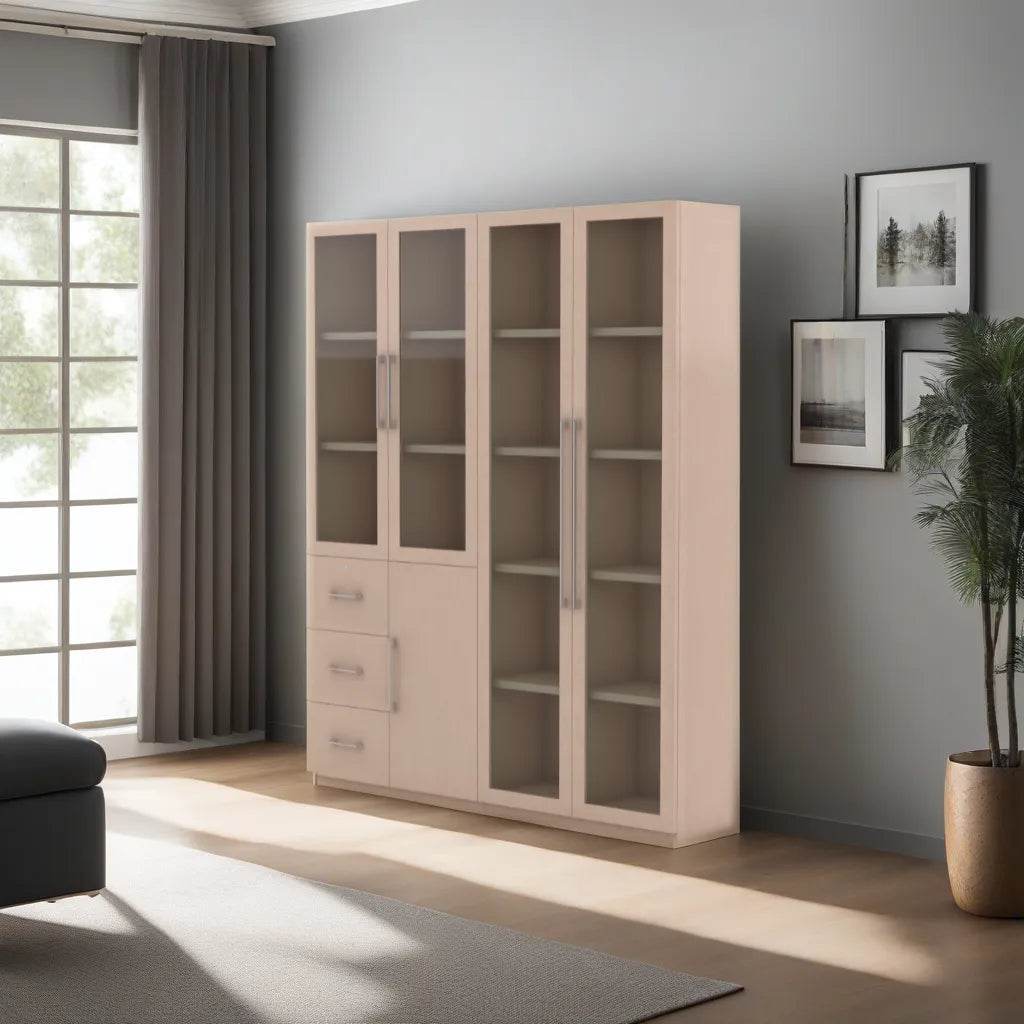 Moselle V Display Bookshelf - Modern Wooden Bookcase for Home & Office - Perfect for Living Room, Bedroom, and Study Room Organization