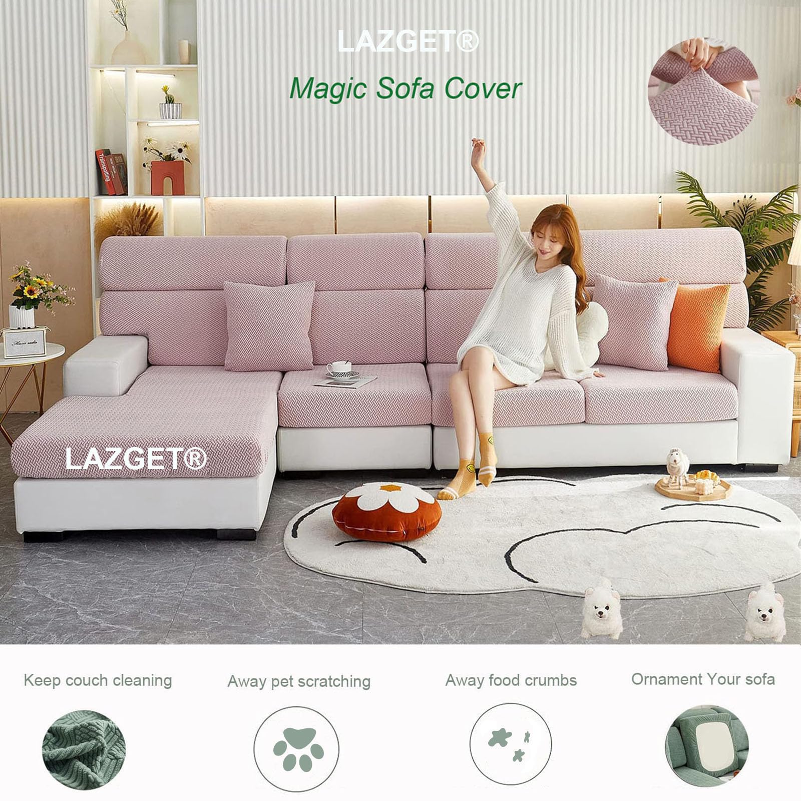 Stretchable Sofa Covers for Sectional Couches - Washable, Durable & Comfortable Dark Grey Large Single Seat Protector - Perfect for Pets, Kids & Everyday Use