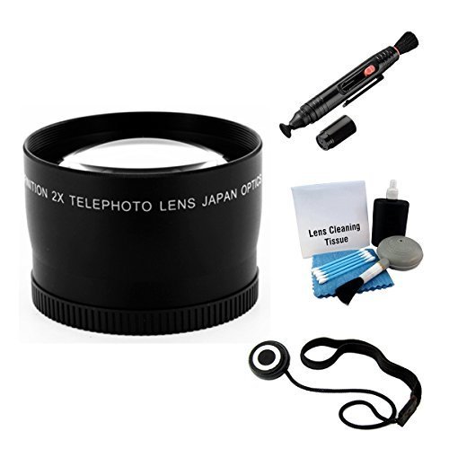 49mm 2X Telephoto Lens Bundle for Canon DSLR & Mirrorless Cameras - HD Zoom Lens, Lens Pen Cleaner, Cap Keeper & Pro Cleaning Kit - Perfect for Wildlife, Sports & Travel Photography