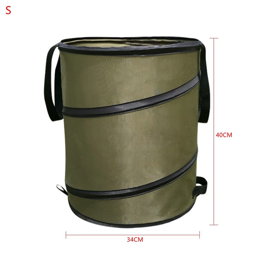 Collapsible Trash Bag - Portable Pop-Up Garbage Can for Garden, Camping & Outdoor Use - Foldable Leaf & Grass Collection Bin (34cm x 40cm) - Ideal for Yard Waste, Picnics & Home Organization