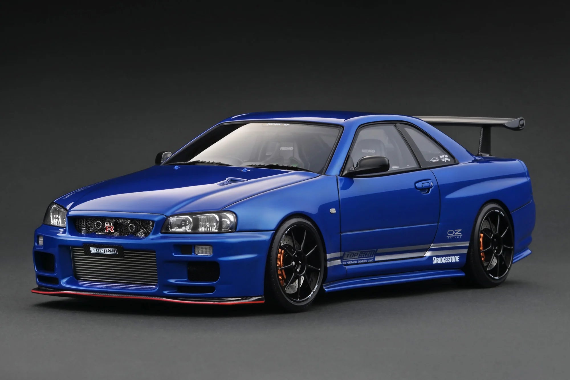 PREORDER Ignition Model 1:18 Nissan Skyline R34 GT-R TOP SECRET Blue Metallic Diecast Car - Collector's Edition for Display & Racing Enthusiasts