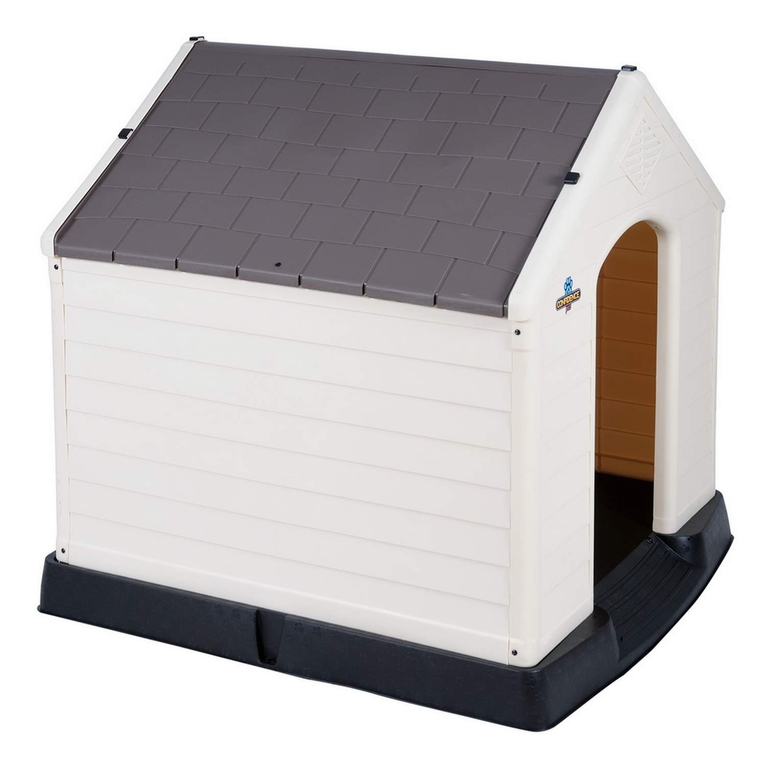 Confidence Pet XXL Waterproof Plastic Dog Kennel - Outdoor Dog House for Large Breeds | Weatherproof Shelter for Backyard, Patio & Camping Use