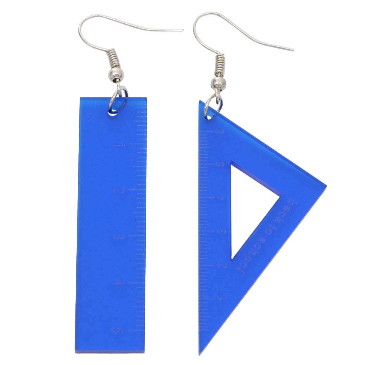 Holibanna Asymmetrical Triangle Straight Ruler Dangle Earrings - Neon Yellow Drop Earrings for Math Teachers, 80s Themed Parties & Unique Jewelry Gifts - Perfect for Classroom, Cosplay and Retro Fashion