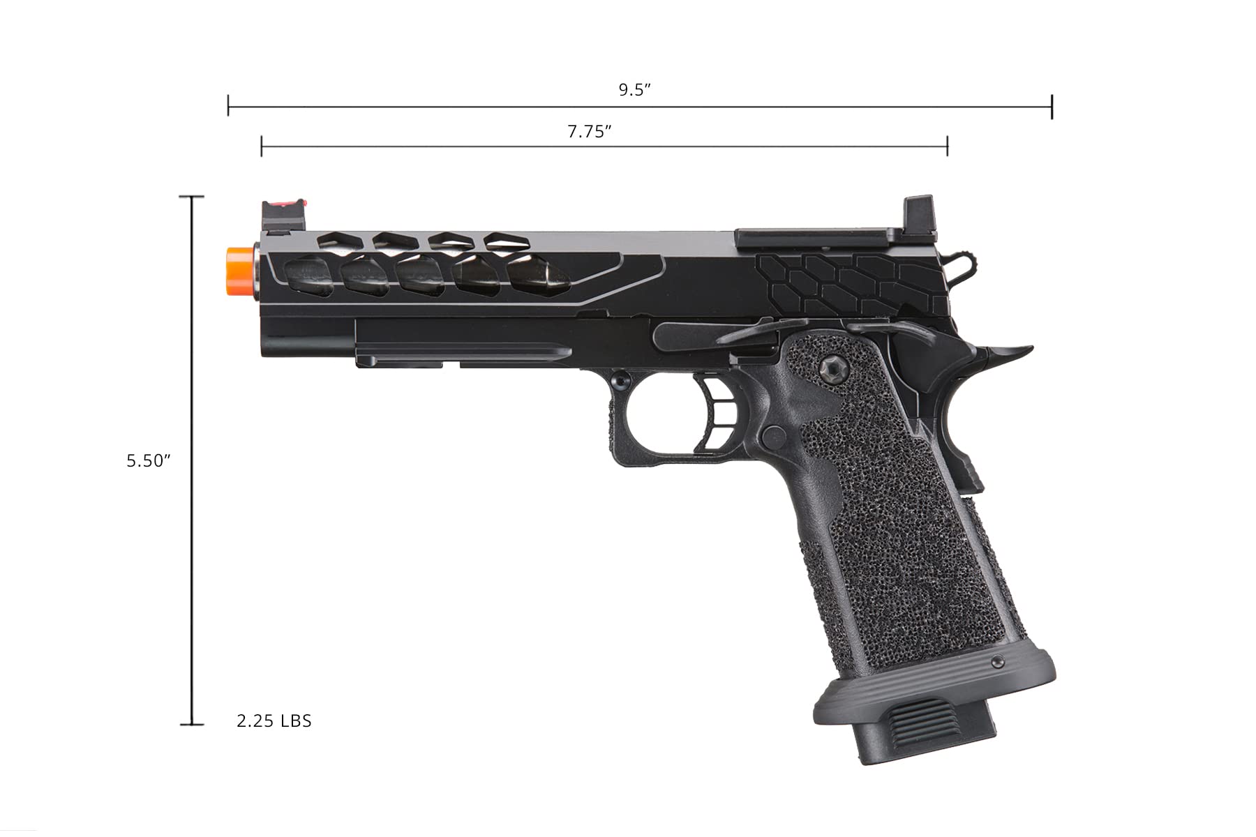 Lancer Tactical Airsoft Pistol STRYK Hi-Capa 5.1/4.3 Full Metal Gas Blowback GBB Pistol 330 FPS - Realistic Training & Competitive Airsoft Matches