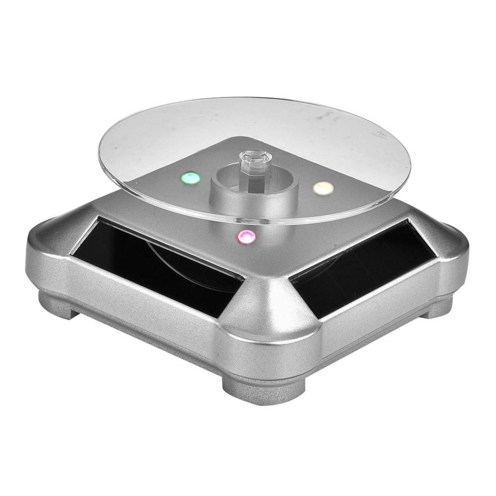 Solar Powered 360° Rotating Display Stand - Battery Operated Turntable for Jewelry, Watches, Rings & Mobile Phones | Perfect for Store Displays, Trade Shows & Home Decor Showcase