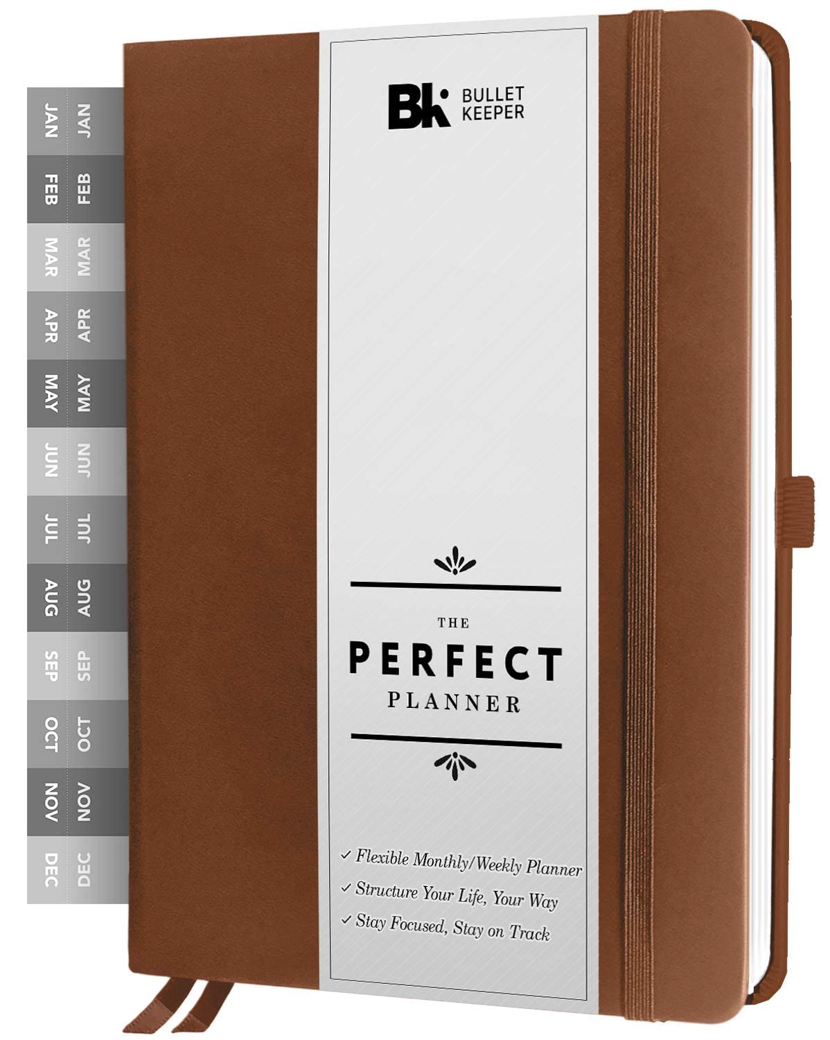 2025-2026 Undated Weekly & Monthly Planner - A5 Brown Hardcover Daily Organizer with Sticker Set for Productivity, School & Work | Perfect for Students, Professionals & Goal Tracking