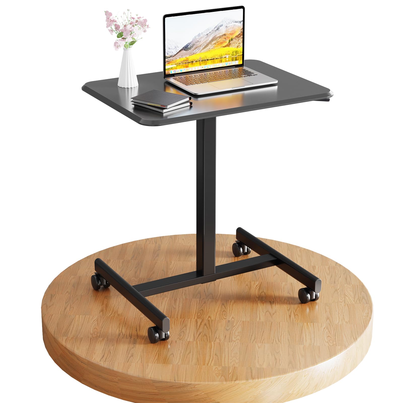 NEWBULIG Adjustable Height Standing Desk - 26 x 19 Inch Black Ergonomic Computer Workstation for Home Office, Gaming, Study & Meetings | Perfect for Small Spaces & Workspaces