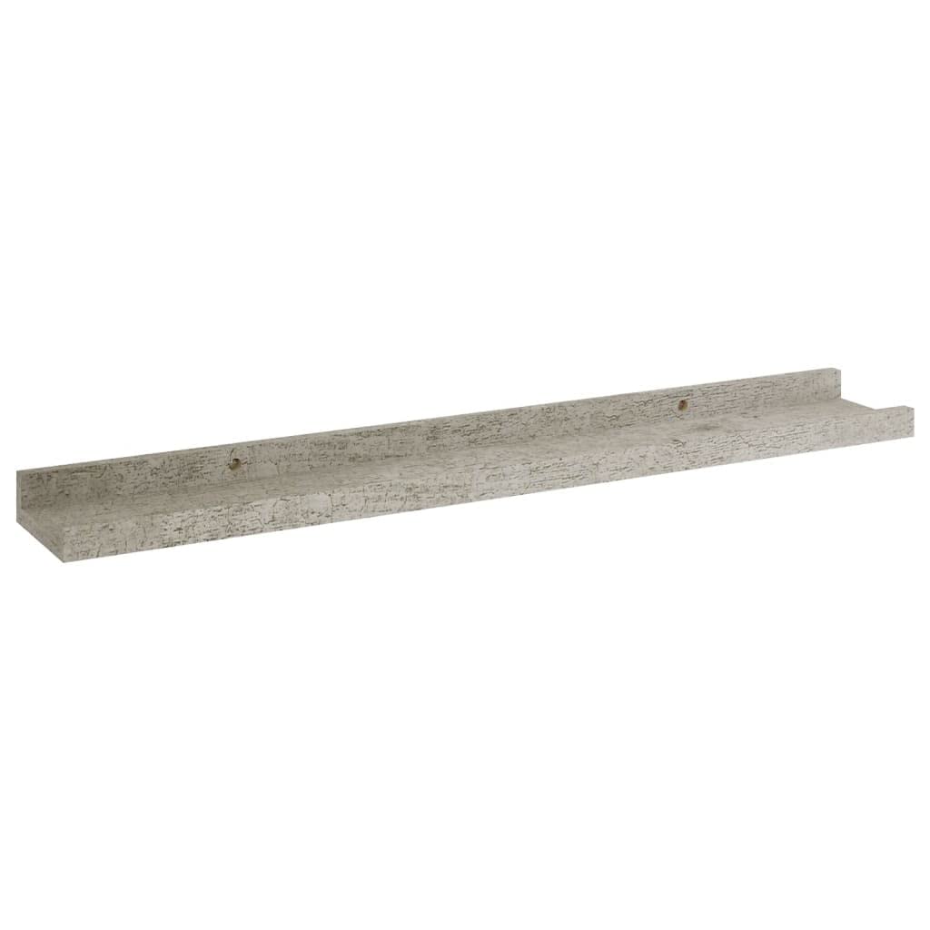 4 Pack Floating Wall Shelves Set - Modern Concrete Gray Bathroom & Bedroom Shelving (23.6